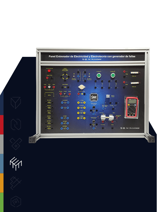 PANEL ENTRENADOR DE ELECTRICIDAD Y ELECTROTECNIA CON GENERADOR DE FALLAS